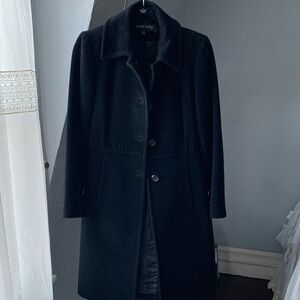 Anne Klein Classic Black Wool/angora Coat